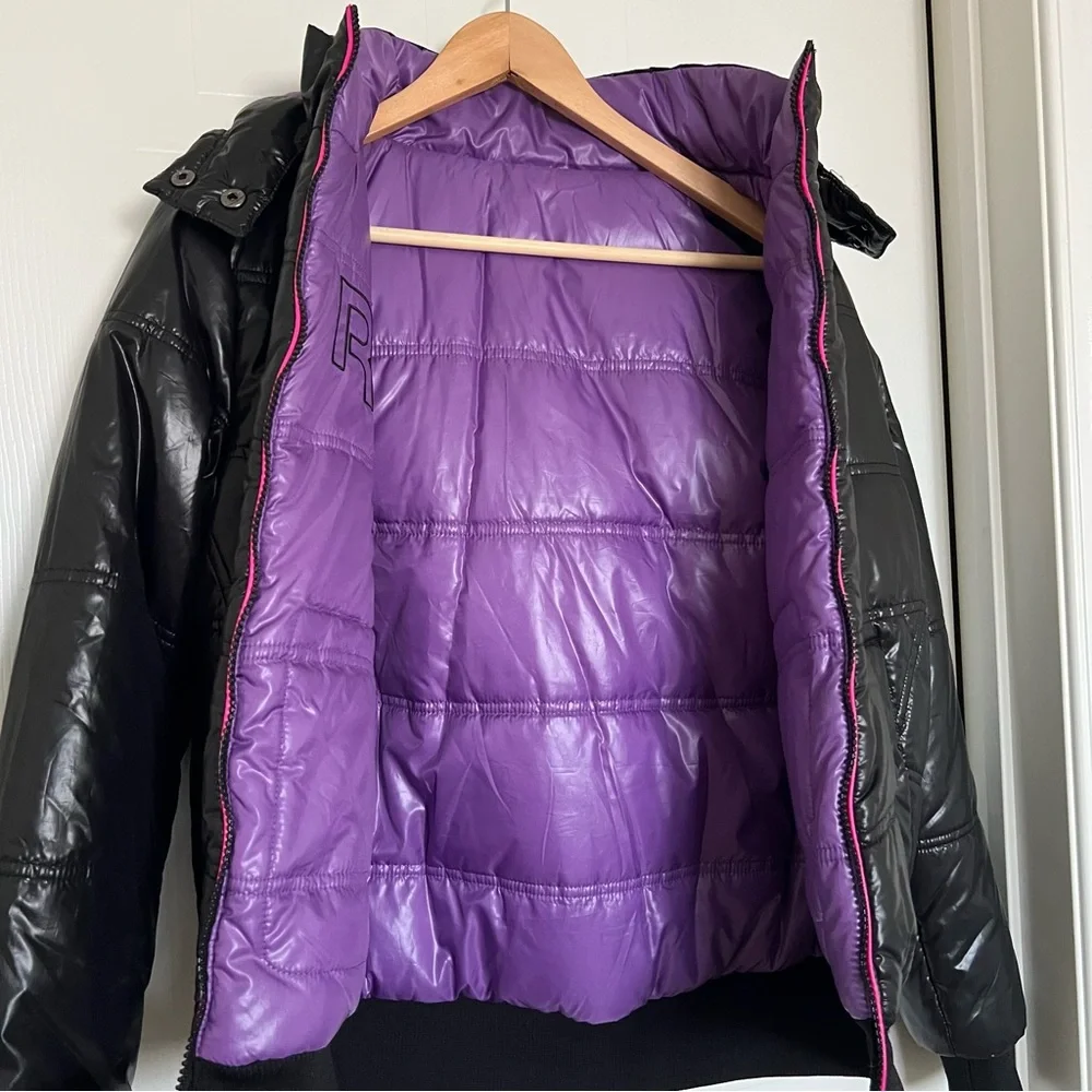 Reebok Black Jacket with Purple Highlights Reversible - Picture 6 of 12